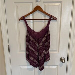 Purple/Plum Lace Trim Women's Top